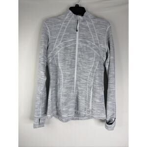 Lululemon Define Jacket Womens 12 Heathered Full Zip Thumbholes Pockets